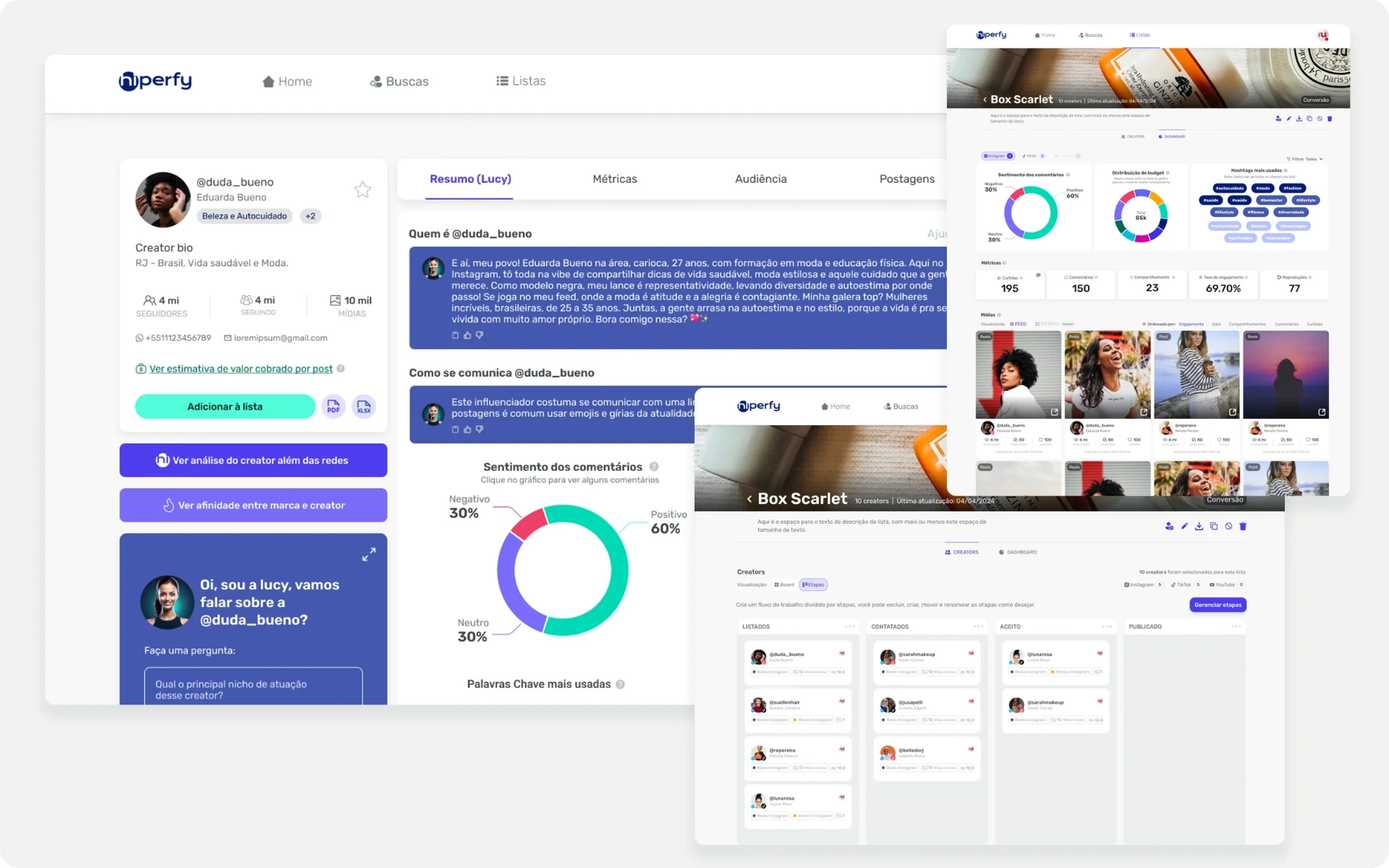 Hiperfy — a plataforma que conectava marcas e influenciadores em uma experiência única.