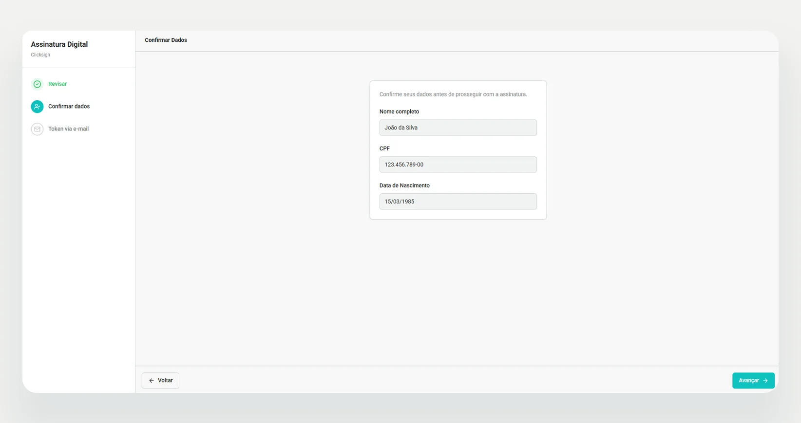 Workflow — o contrato avançava até a etapa de assinatura dentro do mesmo processo.